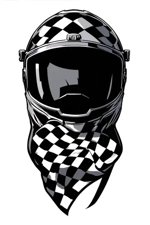 Checkered Flag Waving Helmet