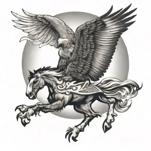 Horse And Eagle Flying