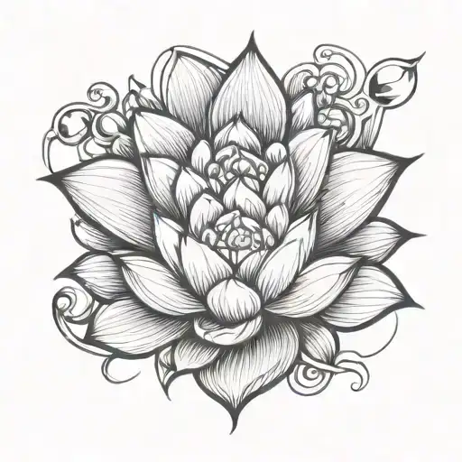 Gems And Lotus Flower Emerging