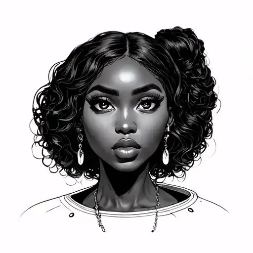 Zamiyah Next To A Atronut In Space Surrounded Black Woman And Extra Eyes