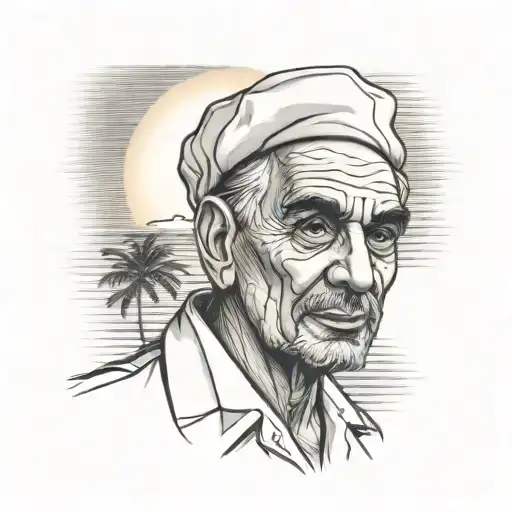 Portrait Of A Doctor With A Cuban Sunset Background
