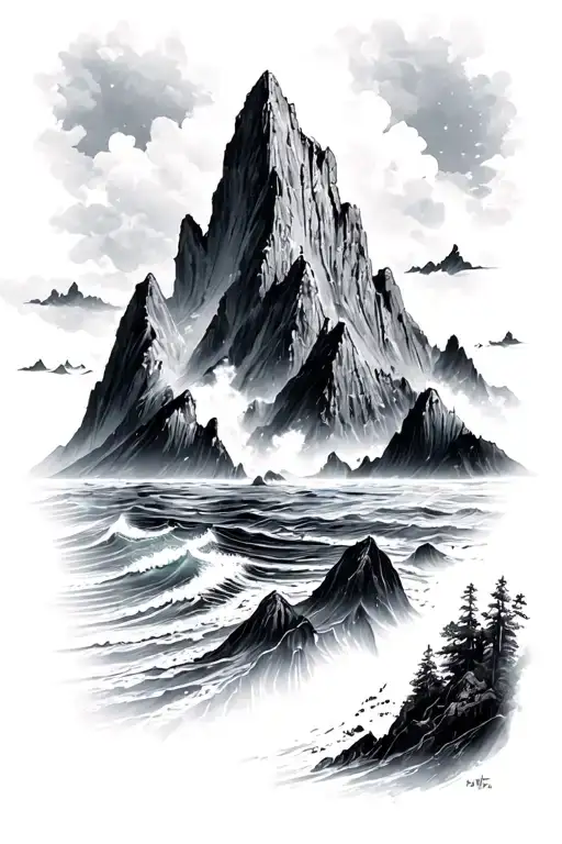 Mountains And Ocean