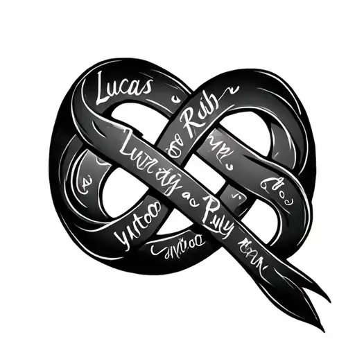 Infinity Symbol Intertwined With Lucas And Ruby Written In It