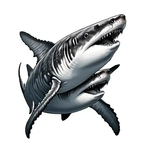 Whale Shark Swimming Together