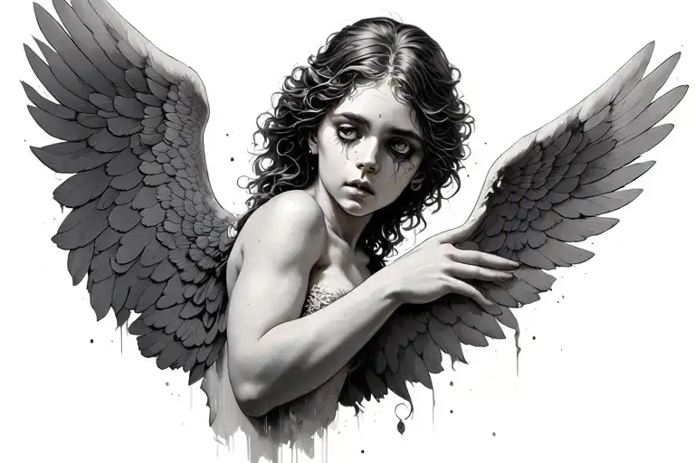 Fallen Angel Painting On Forearm