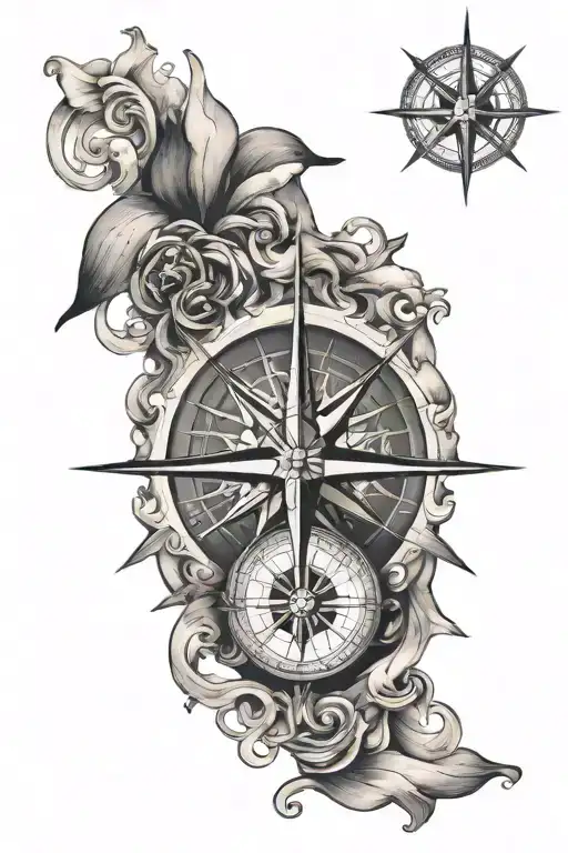 The Shape Of The 7 Canary Island Con Un Compass Rose Intertwined