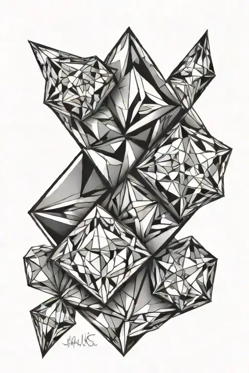 3 Diamond Shaped Line Outlining