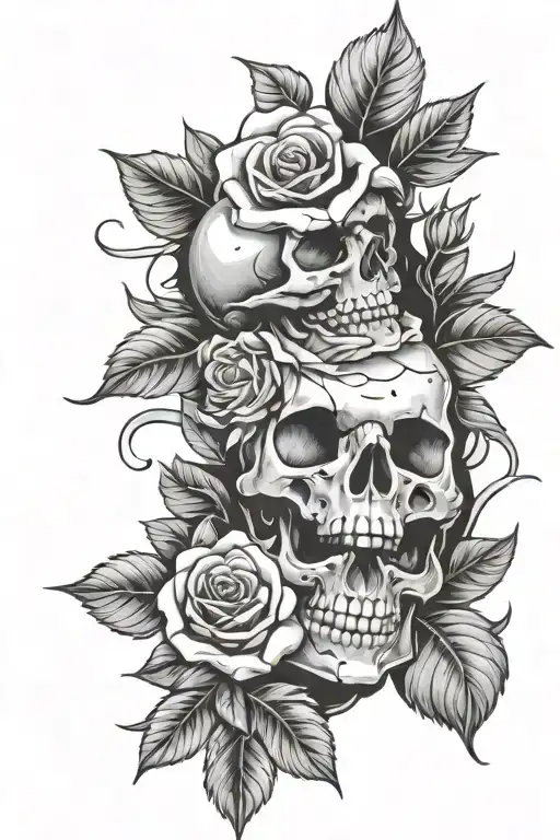 Skull And Roses Pattern
