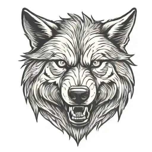Wolf Angry Wolf Head