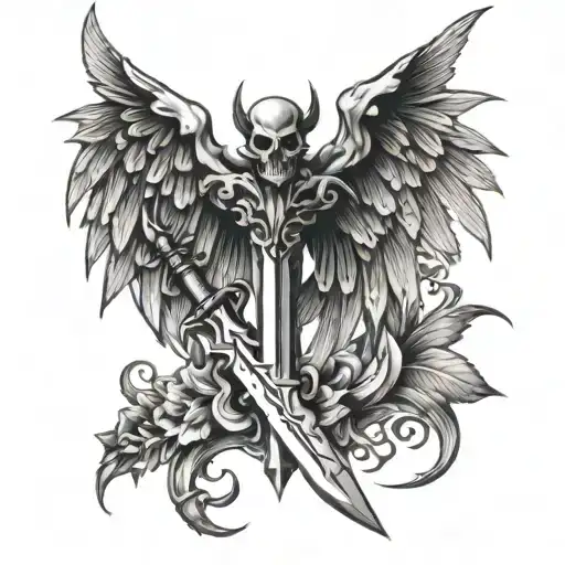 Demon Daggers From Lucifer With Angel Wings