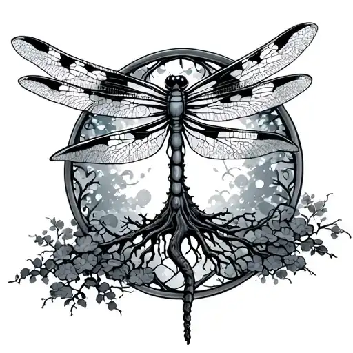 Dragonfly And Tree Of Life