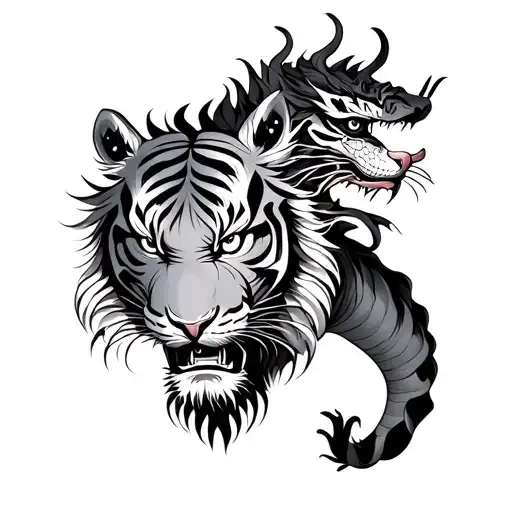 Tiger And Dragon Side By Side