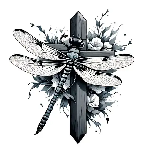 Dragonfly On A Cross