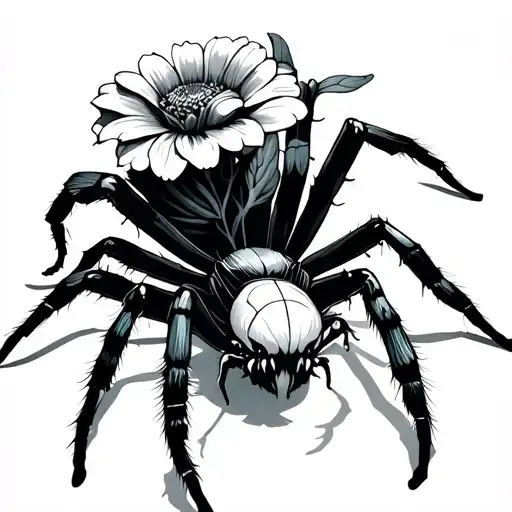 Cyber Sigilism Spider And Flower Growing