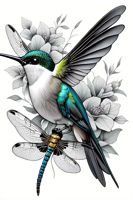 Hummingbird And Dragonfly