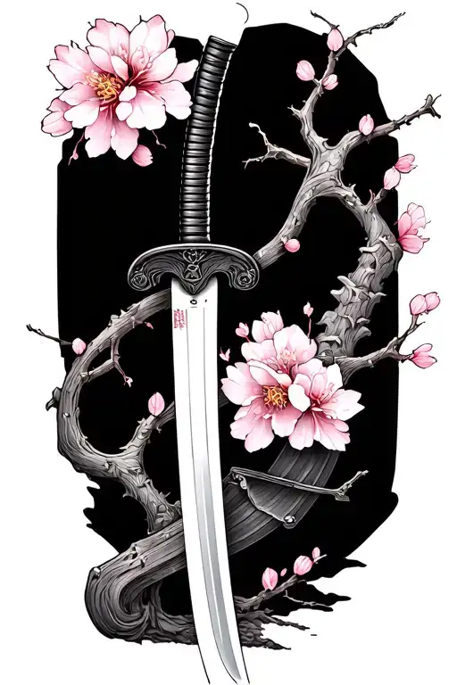 Katana With A Sakura Branch