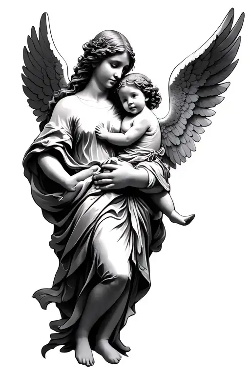 Sagittarius Carrying A Baby Angel