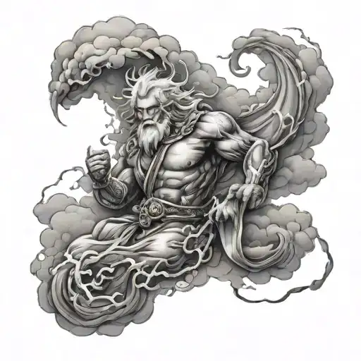 Cloud Storm With Lightning God