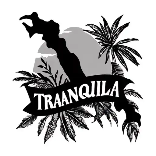 I Want An Outline Of The Costa Rica Country With The Word Tranquila Going Through It