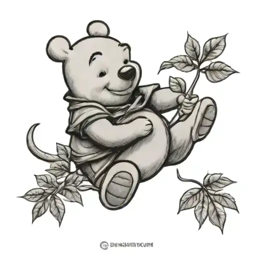 Winnie The Pooh With Pot Leaf