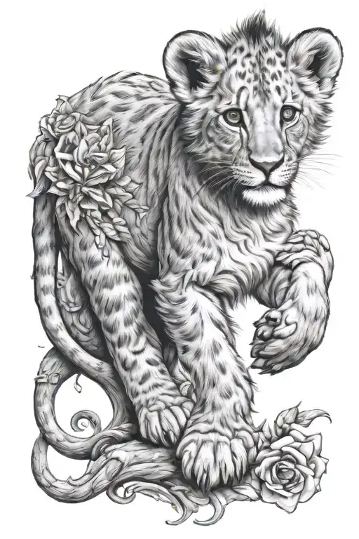 Archie Boy Lion Cub Playing