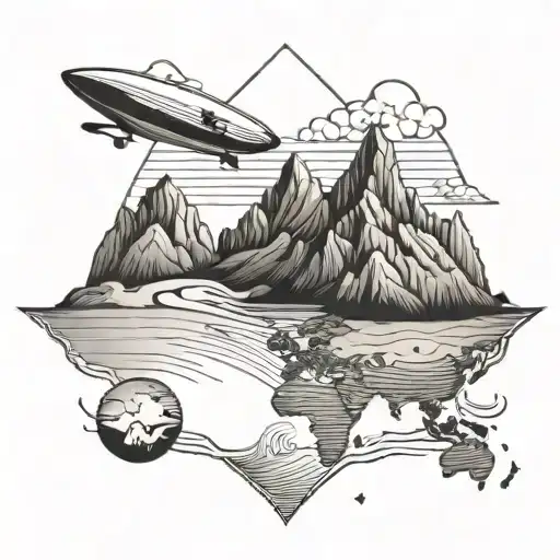 A Traveler's Map With Surfboards And Mountains Marking Different Locations