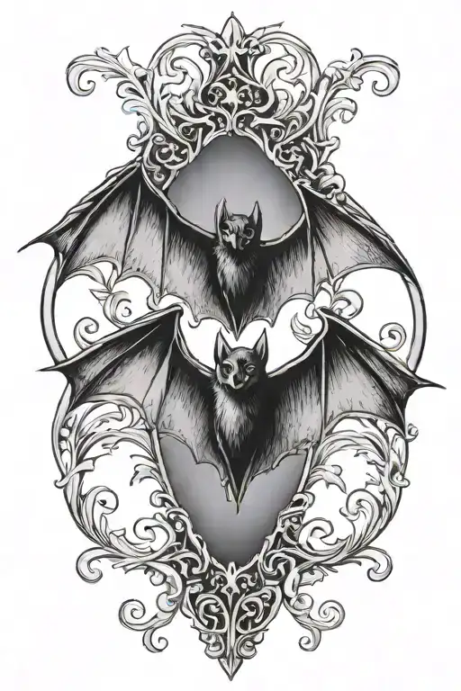 Bat In Gothic Frame