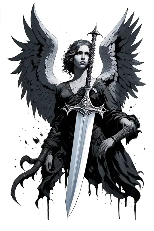 Fallen Angel Broken Sword Stuck