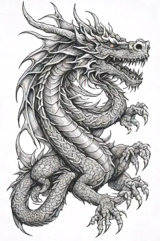 Dragon In A Prisma Creepinh Out And Backround With Mandala