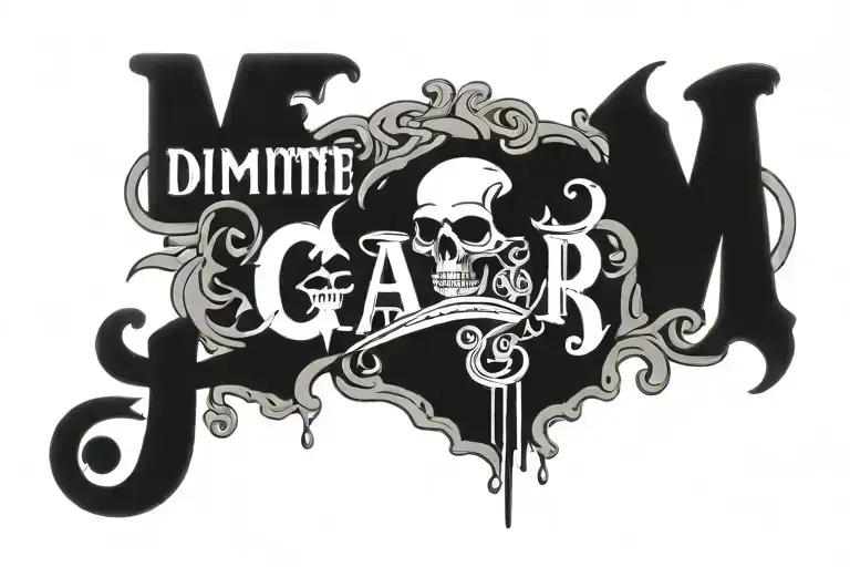 Dimitte Peccata Mea As Text In Latin Gangster Style With Black Background