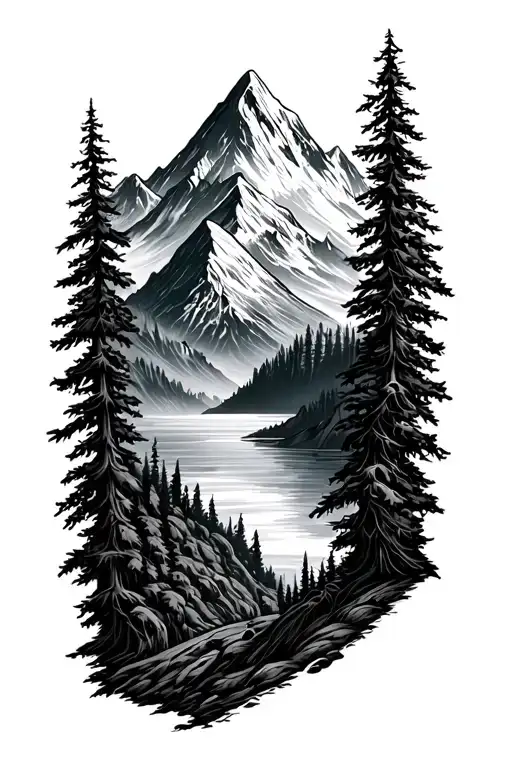 Neo Traditional Mountain