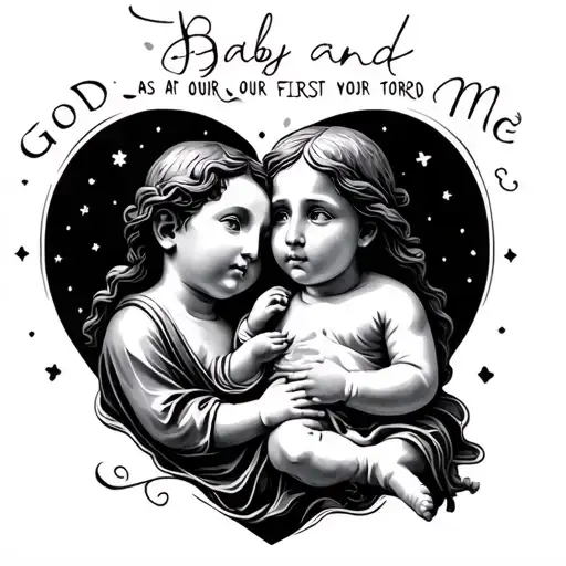 Baby Jesus And Baby Me Saying God As Our First Word