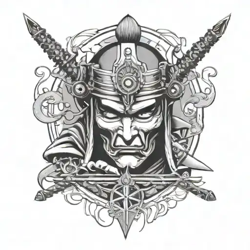 Samurai With Skull And Compass