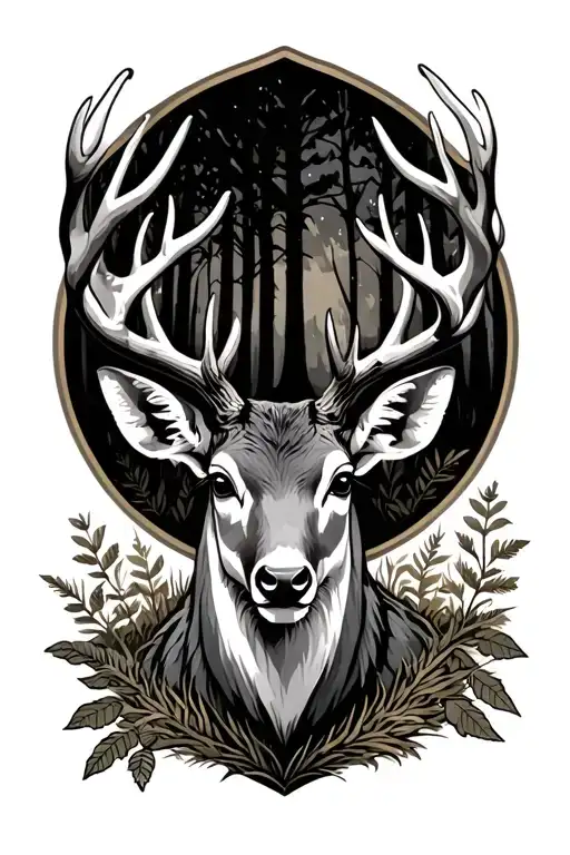 Woods With A Deer Head