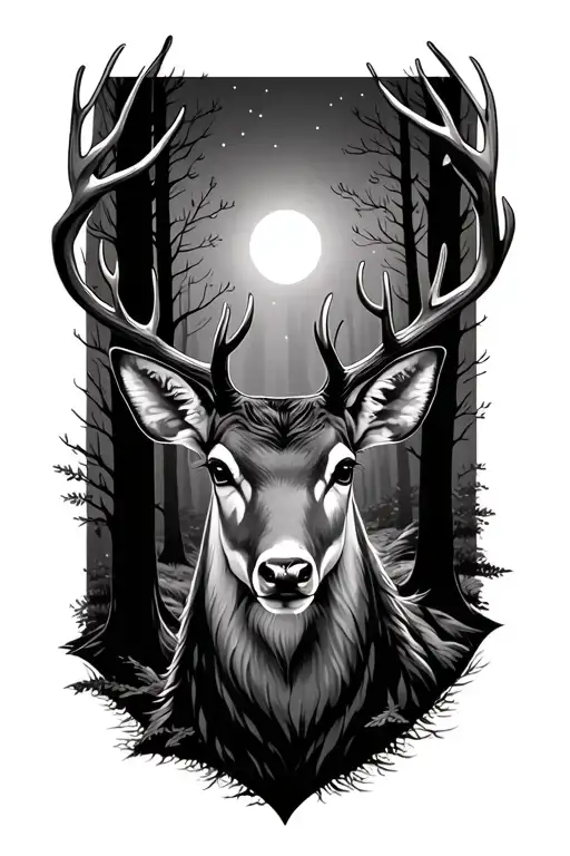 Woods With A Deer Head
