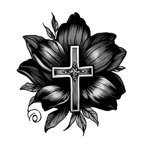 Draw Me Up A Tattoo With A Cross And April And September Birth Flower