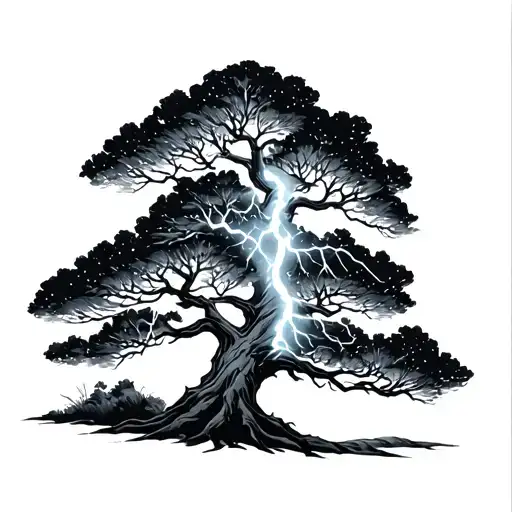 Lightning Striking Tree