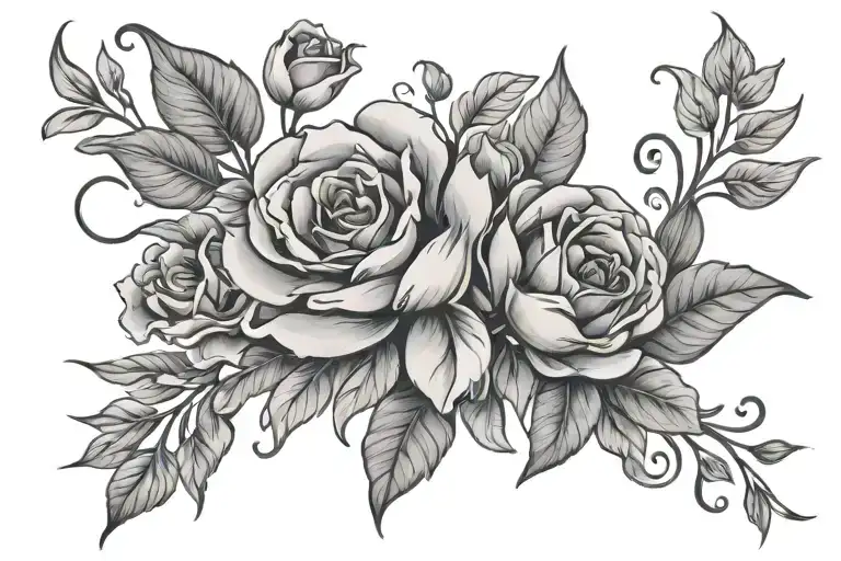 Italian Florals And Foliage Wrapping Cursive Words