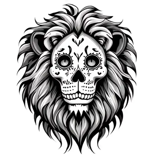 Sugar Skull And Lion