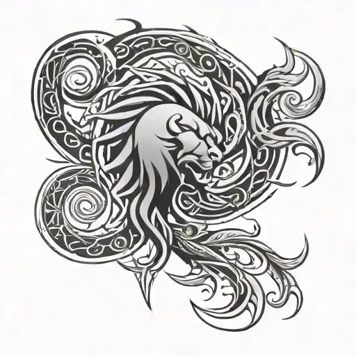 Tribal Of Cancer And Leo Zodiac Sign