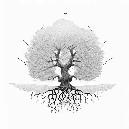 A Tree With Roots Shaped Like Musical Instruments