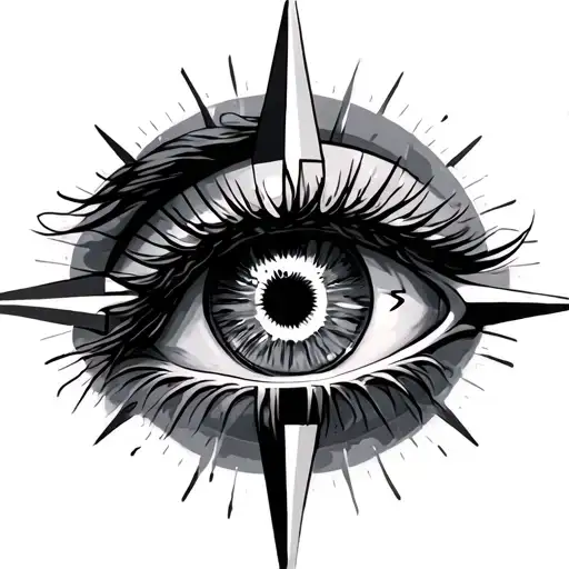 Eye On Top Of Compass