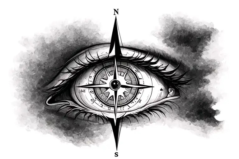 Eye Above A Compass