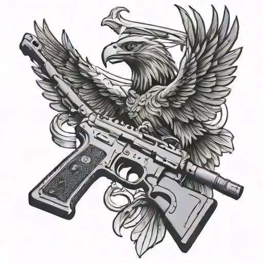 Eagle Soaring Ar 15 Rifle Knife Intertwined Thunderbolt