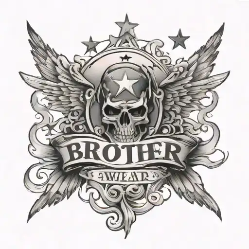 Patriotic Tatto With The Words Brother Swear