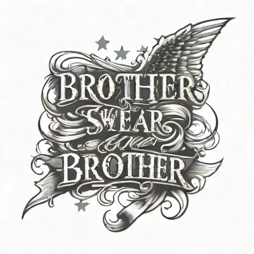 Patriotic Tatto With The Words Brother Swear