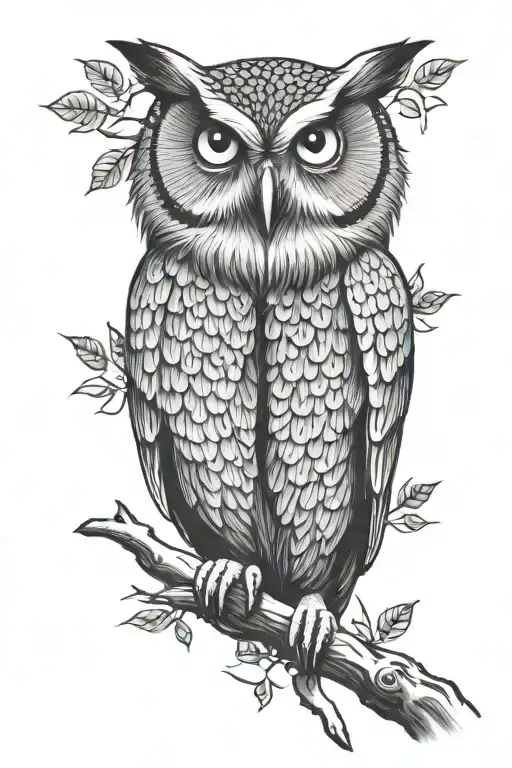 Owl Sitting On A Tree