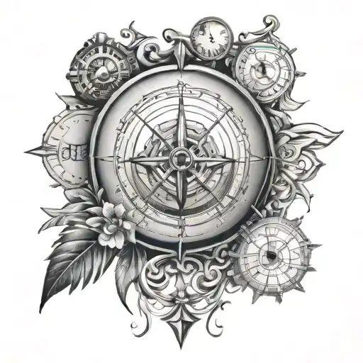 Compass And Clock Face