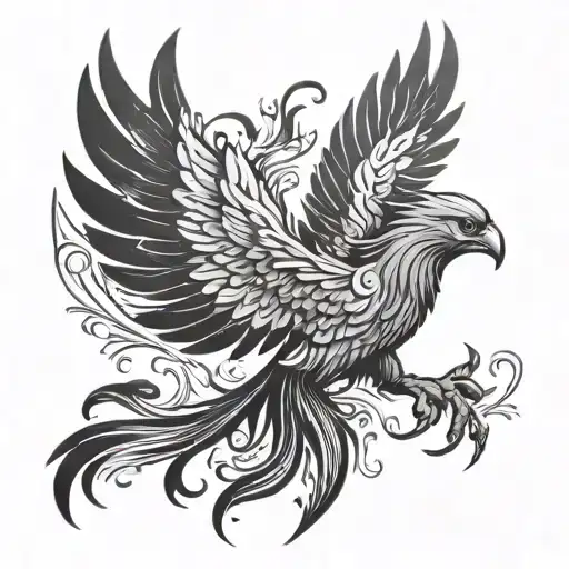 Phoenix Rising From The Ashes Symbolizing Rebirth