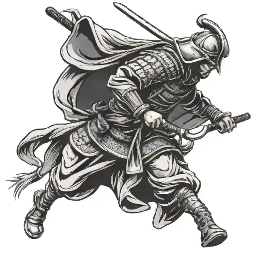 Samurai Warrior Riding Hood Is Falling